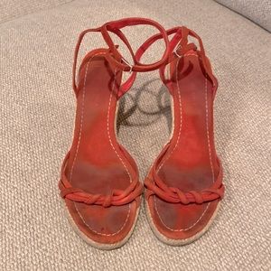Orange strappy espadrille Banana Republic wedges